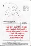Đất Đẹp – Giá Tốt  – Chính Chủ Cần Bán Tại Khu Phố 5, Phường Minh Hưng, Đồng Nai - Ảnh 1
