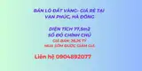 Bán Lô Đất Vàng 77,5 M² , Giá Rẻ, Mua Sớm Được Giảm Giá , Tại Vạn Phúc, Hà Đông - Ảnh 1