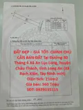 Đất Đẹp – Giá Tốt- Chính Chủ Cần Bán Đất Tại Xã An Lục Long, Huyện Châu Thành, Long An