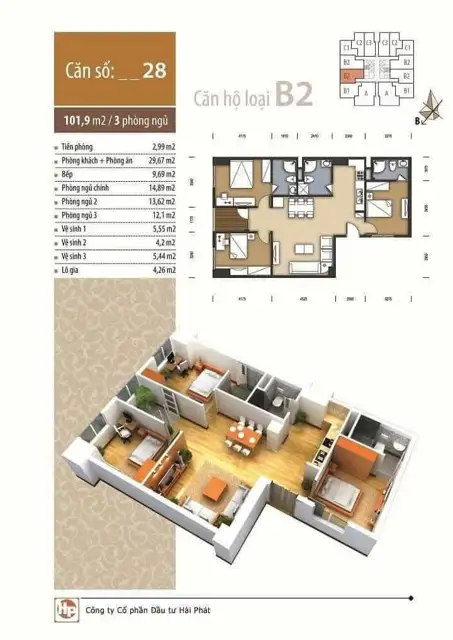 Cho Thuê Căn Hộ The Pride 102m2 - Hà Đông, Full Nội Thất, Vào Ở Ngay