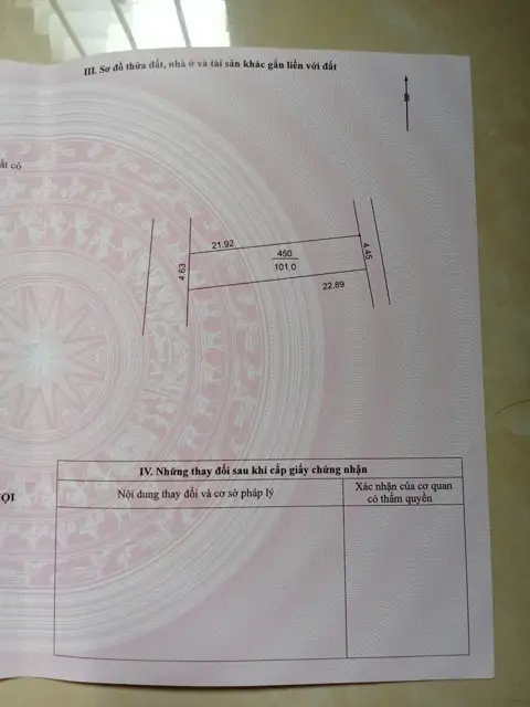 Lô đất 101m2, 2 mặt đường, giá 22 triệu/m - Vị trí đắc địa, tiềm năng sinh lời cao