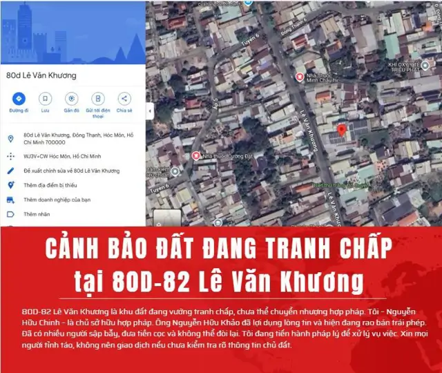 Cảnh Báo Tranh Chấp Đất Đai 80D Lê Văn Khương: Nguy Cơ Mất Tiền Nếu Mua Nhầm