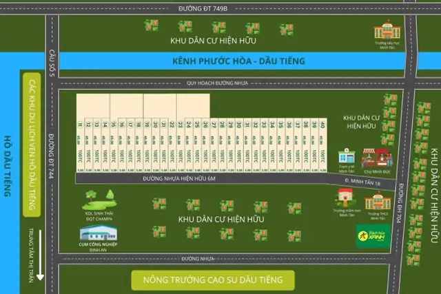Đất Thổ Cư Định An, Dầu Tiếng, Tp. Hồ Chí Minh Giá 390 Triệu/nền 225M2