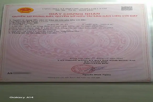 Kẹt Tiền Cần Bán Đất Phú Lý Vĩnh Cửu Có Thổ Cư