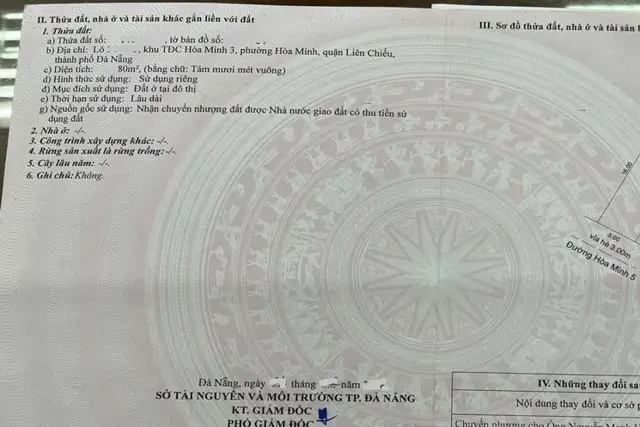 Bán Nhà Đường Hòa Minh 5 – Cách Biển 1 Phú Đi Bộ