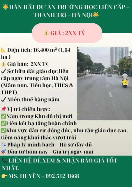 Bán Đất Dự Án Trường Học Liên Cấp Thanh Trì, Hà Nội - Đầu Tư Sinh Lời