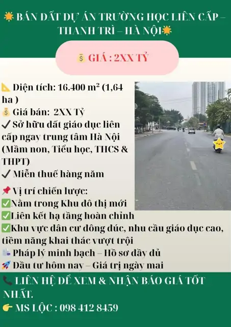 Bán Đất Dự Án Trường Học Liên Cấp Thanh Trì, Hà Nội - Giá Tốt