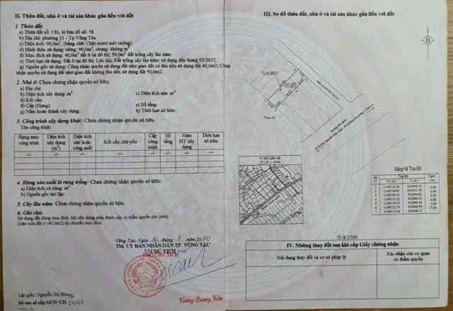 Chủ Cần Tiền Bán Lô Đất Phường 11 Diện Tích 5X18=90m2. Sổ Riêng Có 40M Thổ Cư Giá 2 Tỷ 5