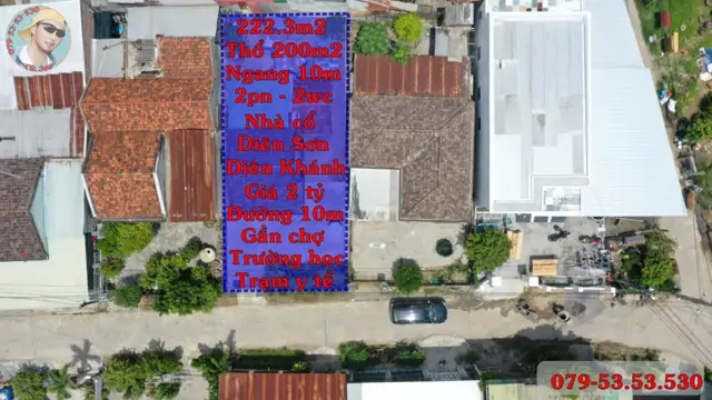 Bán Nhà Cổ Trung Tâm Diên Khánh – 222.3M² (200M² Thổ Cư), Đường 7M Quy Hoạch 10M, Sổ Hồng Riêng,