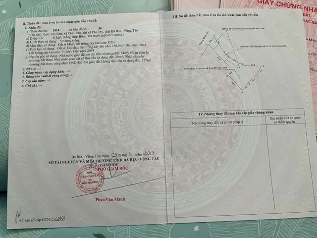 Bán Văn Phòng Nhà Vườn Gần Ubnd Xã Châu Pha Như Hình Gần 550Mv