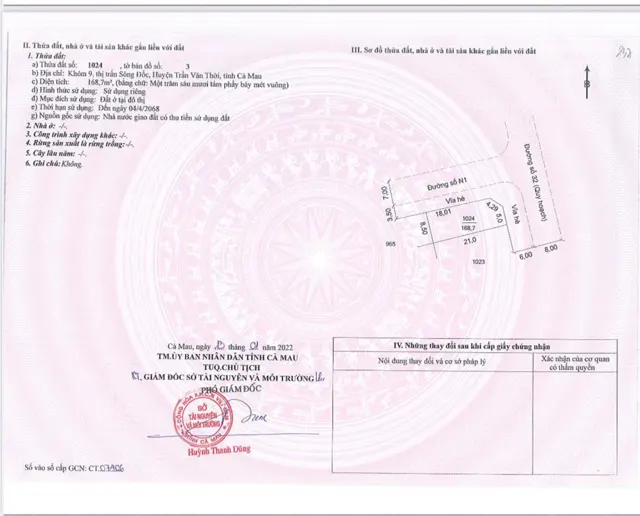 Bán Đất Tại Thị Trấn Sông Đốc, Trần Văn Thời, Cà Mau, 168.7M2, Giá Sốc