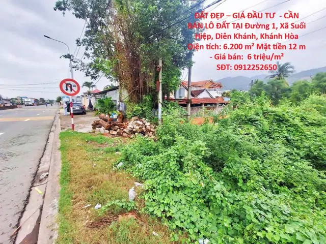 Đất Đẹp – Giá Đầu Tư  - Cần Bán Lô Đất Tại Đường 1, Xã Suối Hiệp, Diên Khánh, Khánh Hòa