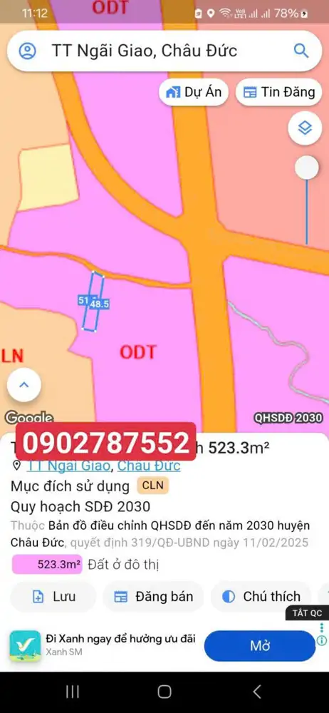 Bán Đất Xã Ngãi Giao, Tp Hcm Vị Trí: Ngay Trung Tâm Ngãi Giao, Đường Quốc Lộ 56B