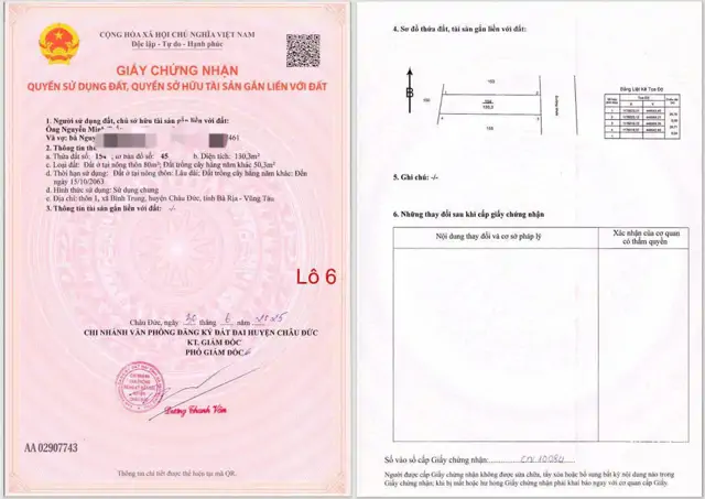 Chủ Cần Bán Gấp 4 Lô Liền Kề Tọa Lạc Tại Xã Bình Giã Huyện Châu Đức Khu Dân Cư Đường Nhựa 7 Mét