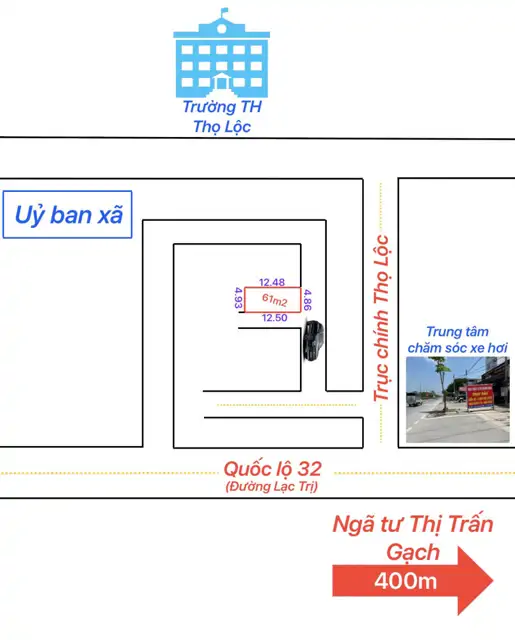 Cần Bán Gấp Lô Góc 61M Thọ Lộc, Phúc Thọ, Oto Vào Tận Đất, Chỉ Hơn 2 Tỷ
