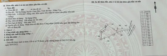 Chủ Cần Bán Gần 6 Sào Gần Nhà Thờ Đức Hiệp - Láng Lớn Châu Đức Brvt