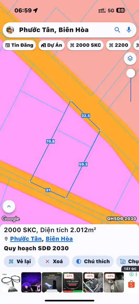 Bán Đất Full Skc Ngay Đường Chu Mạnh Trinhphước Tân, Biên Hoà-0909808615