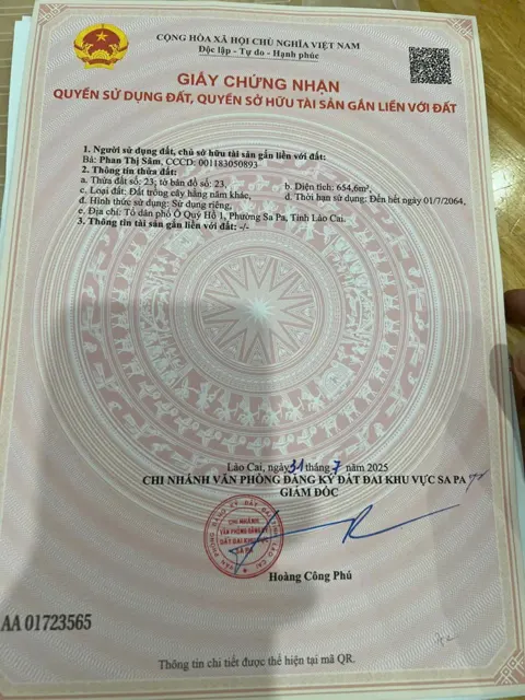 Đất Đẹp - Giá Tốt - Bán Đất P. Ô Qúy Hồ 1 , Sapa, Lào Cai
