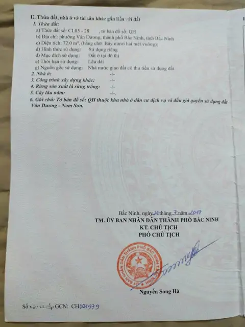 Bán Lô Giãn Dân Lãm Làng - Phường Vân Dương, Bắc Ninh, Bắc Ninh. Ngay Cạnh Công Viên K Lỗi