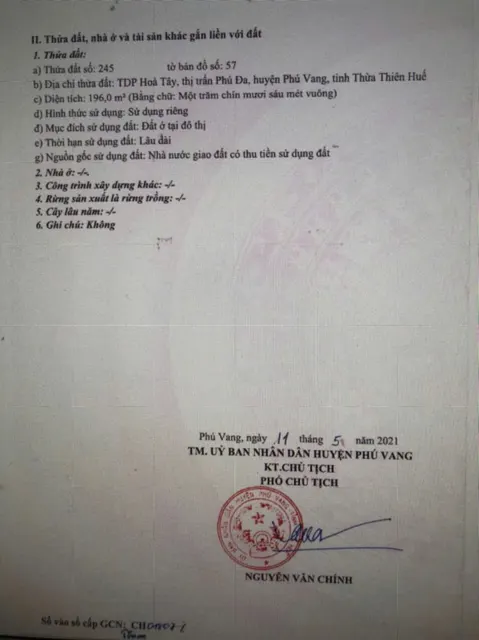 Đất Đẹp - Giá Đầu Tư- Cần Bán Lô Đất Kqh Hòa Tây Tại Phú Vang,Tp.huế, Thừa Thiên Huế