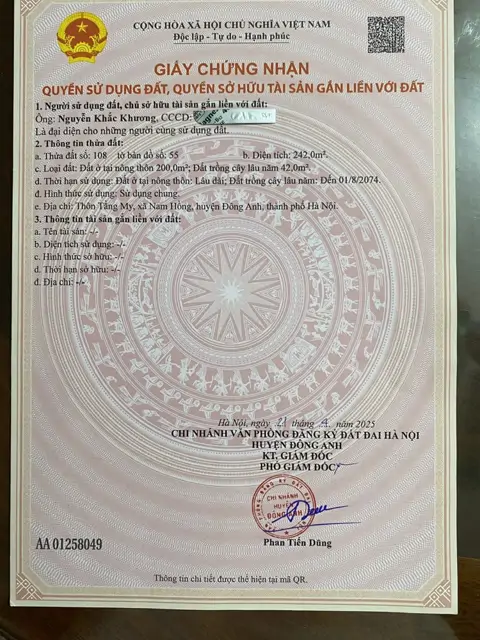 Nhà Đất Đẹp – Giá Tốt – Chính Chủ Cần Bán Nhanh Nhà Vườn Tại Xã Trung Giã (Nam Sơn, Sóc Sơn), Hn