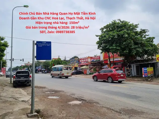 Chính Chủ Bán Nhà Hàng Quan Họ Mặt Tiền Kinh Doanh Gần Khu Cnc Hoà Lạc, Thạch Thất, Hà Nội