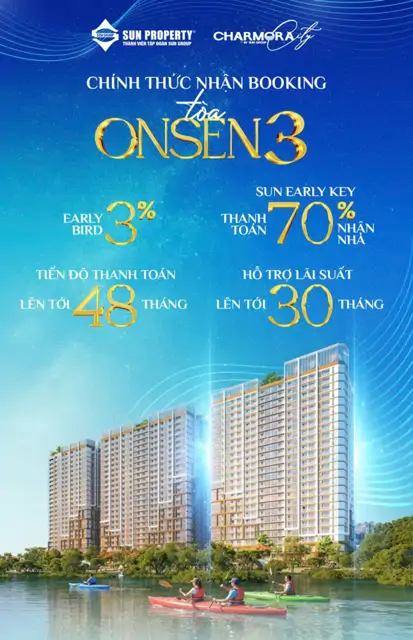 Tòa Onsen 3 – "Chương Cuối" Rực Rỡ Tại Sun Charmora City Nha Trang: Cơ Hội Cuối Cùng Sở Hữu Sổ Đỏ