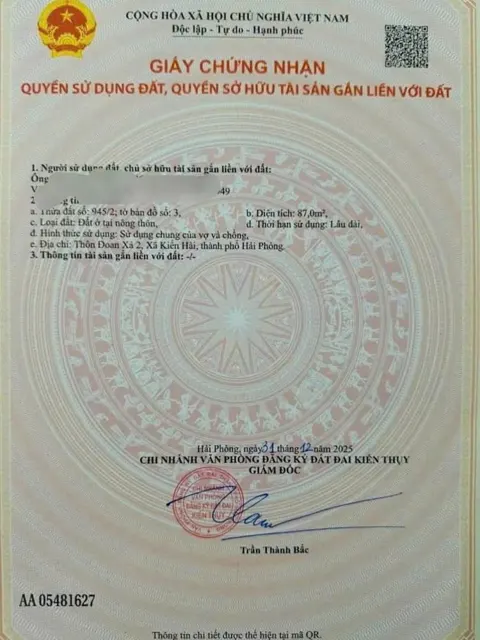 Bán Đất Đoan Xá 2 - Đoàn Xá - Kiến Thụy - Hải Phòng