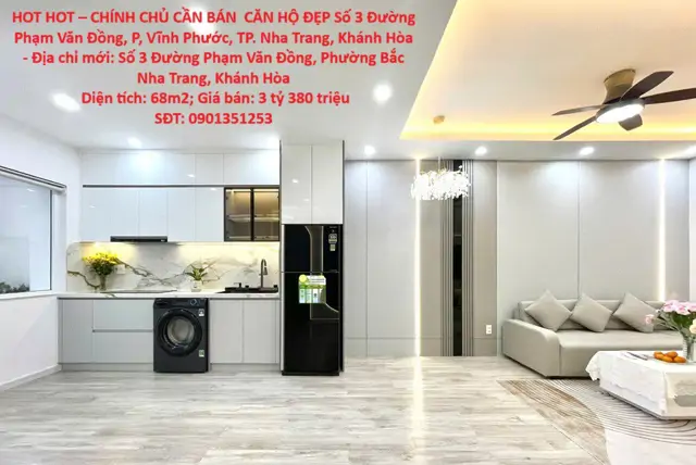 Hot Hot – Chính Chủ Cần Bán Căn Hộ Đẹp Số 3 Đường Phạm Văn Đồng, P, Vĩnh Phước, Tp. Nha Trang,