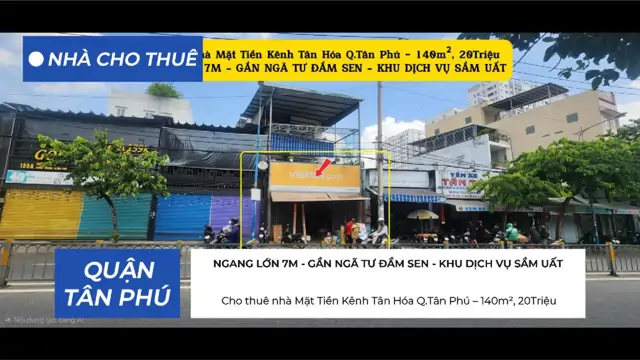 Cho Thuê Nhà Mặt Tiền Kênh Tân Hóa Q.tân Phú–140m², 20Triệu