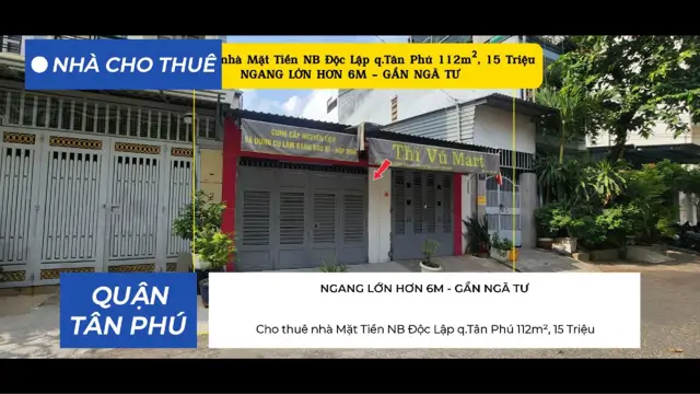 Cho Thuê Nhà Mặt Tiền Nb Độc Lập Q.tân Phú, 112M², 15Triệu - Ngang 6.2M