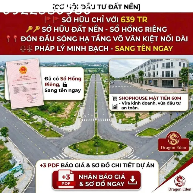 Ưu Đãi Đặc Biệt Cho Nền Đất Góc Công Viên Tại Kdc Mai Bá Hương ( Dragon Eden )