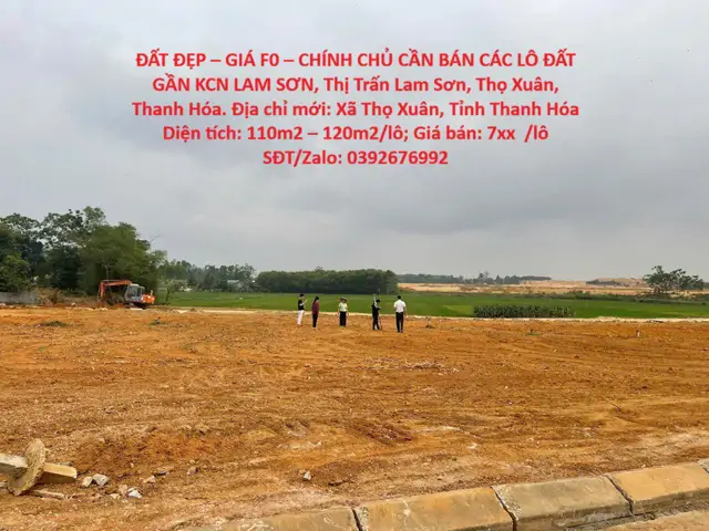 Đất Đẹp – Giá F0 – Bán Các Lô Đất Gần Kcn Lam Sơn, Thị Trấn Lam Sơn, Thọ Xuân, Thanh Hóa