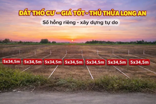 Mở Bán 9 Lô Mới Chính Chủ F0 Tại Thủ Thừa, Long An