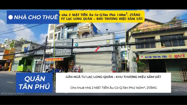 Cho Thuê Nhà 2 Mặt Tiền Âu Cơ Q.tân Phú 140M², 2Tầng - Khu Thương Hiệu Sầm Uất
