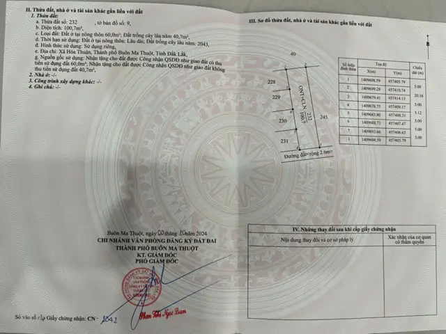 Đất Đẹp – Giá Tốt – Chính Chủ Cần Bán Đất Tại Đạt Lí, Tp. Buôn Ma Thuột, Đắk Lắk