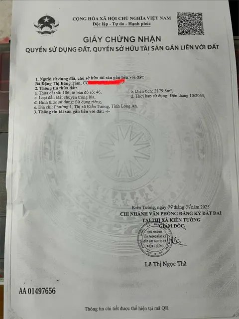 Đầu Tư Là Sinh Lời - Chính Chủ Cần Bán Lô Đất Mặt Tiền Phường 1, Tx Kiến Tường, Long An