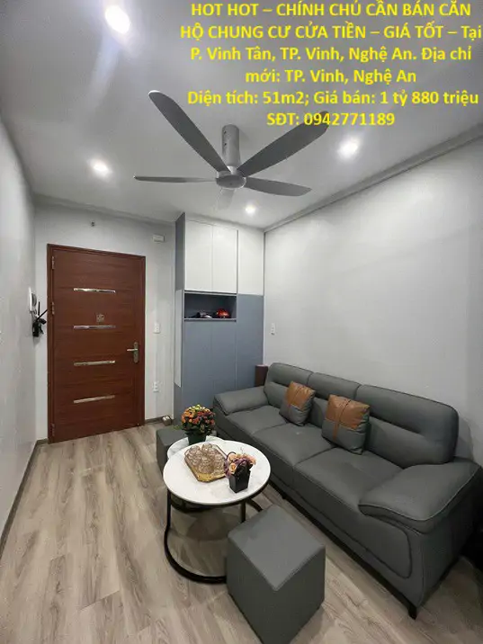 Hot Hot – Chính Chủ Cần Bán Căn Hộ Chung Cư Cửa Tiền – Giá Tốt – Tại P. Vinh Tân, Tp. Vinh, Nghệ An