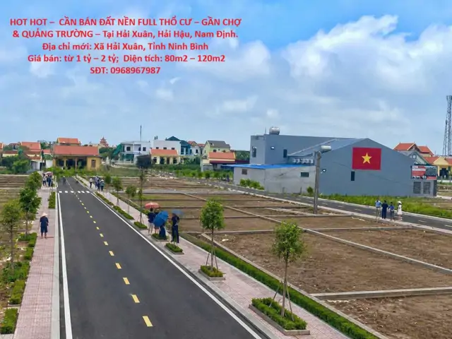 Hot Hot – Cần Bán Đất Nền Full Thổ Cư – Gần Chợ & Quảng Trường – Tại Hải Xuân, Hải Hậu, Nam Định