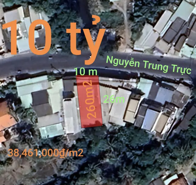 Bán Đất Thổ Cư Mặt Tiền Nguyễn Trung Trực Giá 10 Tỷ