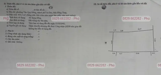 Bán Đất Thổ Cư 864M2 Sổ Hồng Nguyễn An Ninh, Tân Quy Đông, Sa Đéc. Giá 2.5 Tỷ