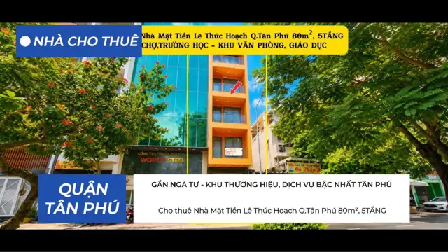 Cho Thuê Nhà Mặt Tiền Lê Thúc Hoạch Q.tân Phú 80M², 5Tầng - Khu Văn Phòng, Giáo Dục
