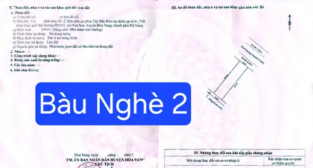 Bán Đất Mặt Tiền Bàu Nghè 2 – Tđc Hòa Sơn 6, Hòa Khánh, Đà Nẵng