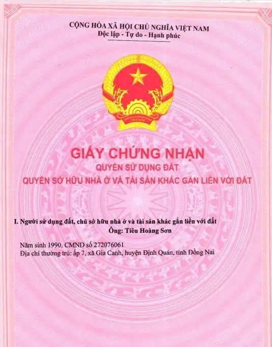 Ra Mắt 4 Lô Đất Nền Full Thổ Cư – Chính Chủ – Định Quán, Đồng Nai