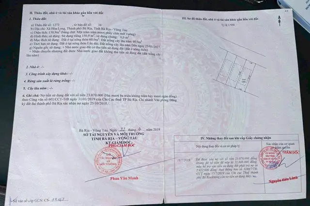 Đất Đẹp - Đầu Tư Sinh Lời - Chính Chủ Cần Bán Lô Đất Tại Xã Hòa Long, Thành Phố Bà Rịa, Brvt
