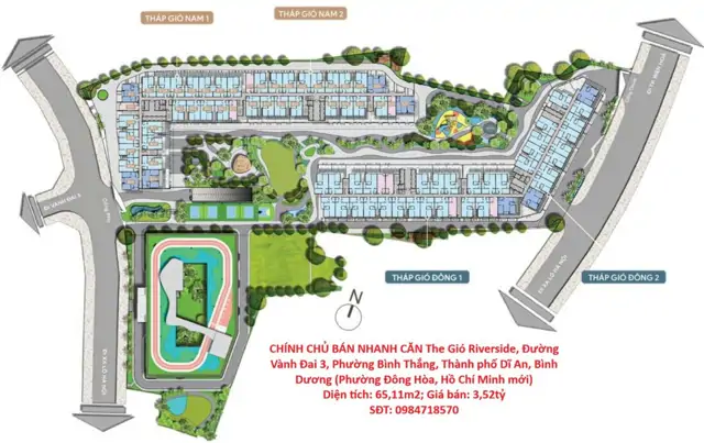 Chính Chủ Bán Nhanh Căn The Gió Riverside - Tháp Gió Đông Thành Phố Dĩ An, Bình Dương