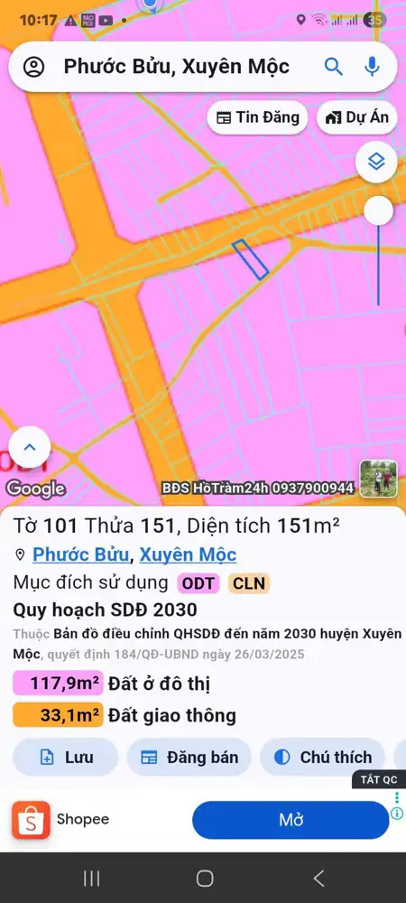 Đầu Tư Sinh Lời - Chính Chủ Cần Bán Lô Đất 2 Mặt Tiền Nở Hậu Phong Thủy – Xã Hồ Tràm, Tp Hồ Chí Minh