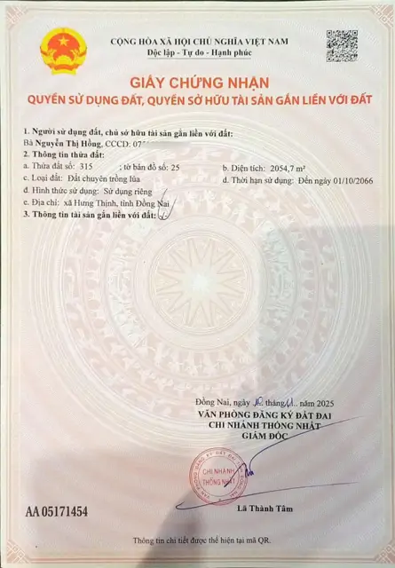 Đầu Tư Sinh Lời - Chính Chủ Bán 2 Thửa Đất Liền Kề Tại Xã Hưng Thịnh, Đồng Nai