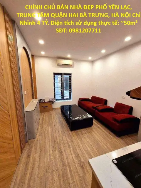 Chính Chủ Bán Nhà Đẹp Phố Yên Lạc, Trung Tâm Quận Hai Bà Trưng, Hà Nội Chỉ Nhỉnh 4 Tỷ