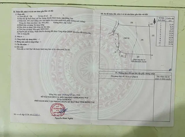 Đất Đẹp - Đầu Tư Sinh Lời - Chính Chủ Cần Bán Lô Đất Tại Xã Túc Trưng, Định Quán, Đồng Nai